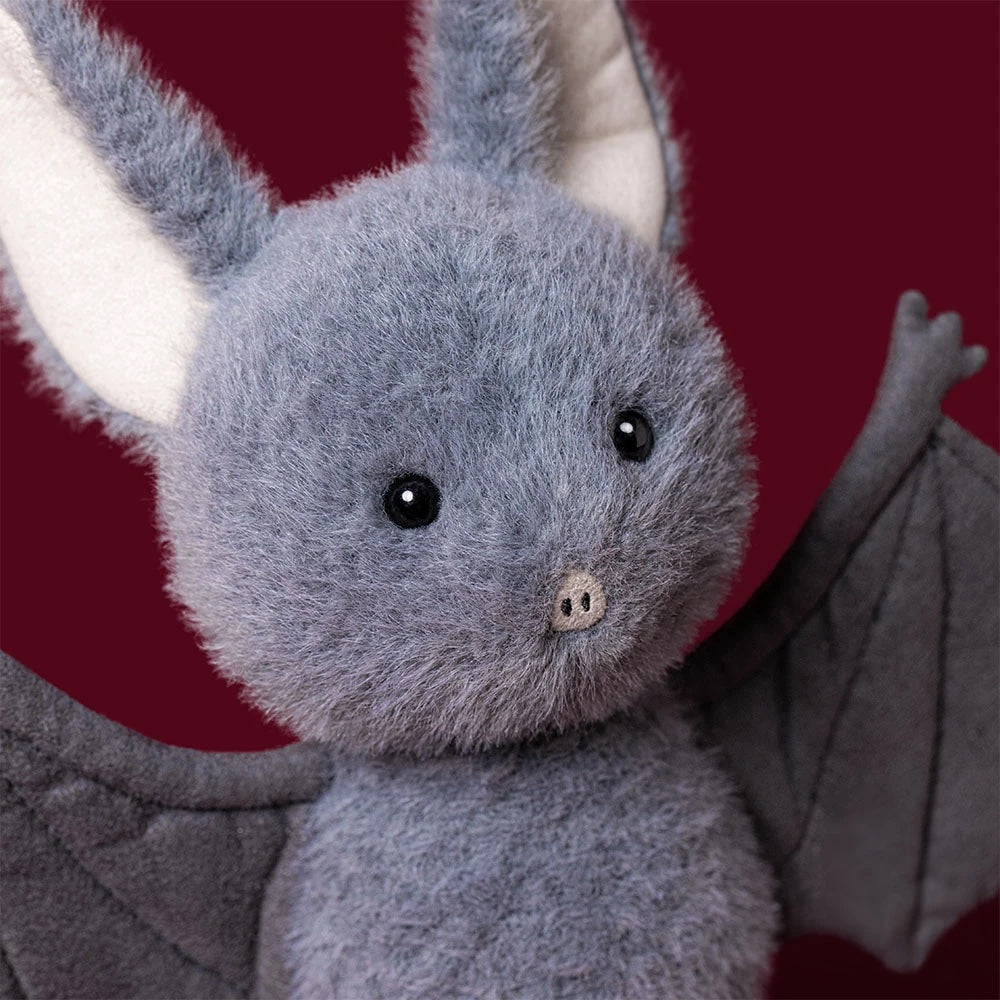 Jellycat Broox Bat leke for barn, sitteende 18 cm med mykt pels og detaljer, barnevennlig og kosete leketøy.