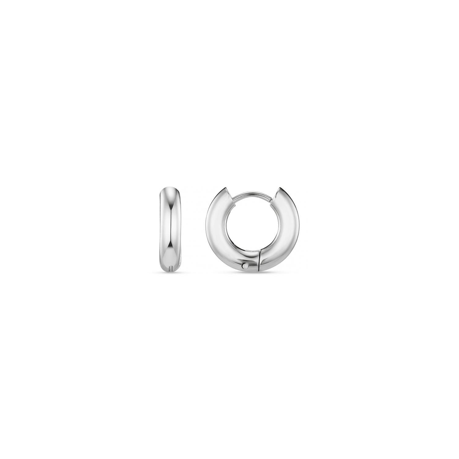 ORELIA Luxe Chubby Smal Hoop Earrings Silver