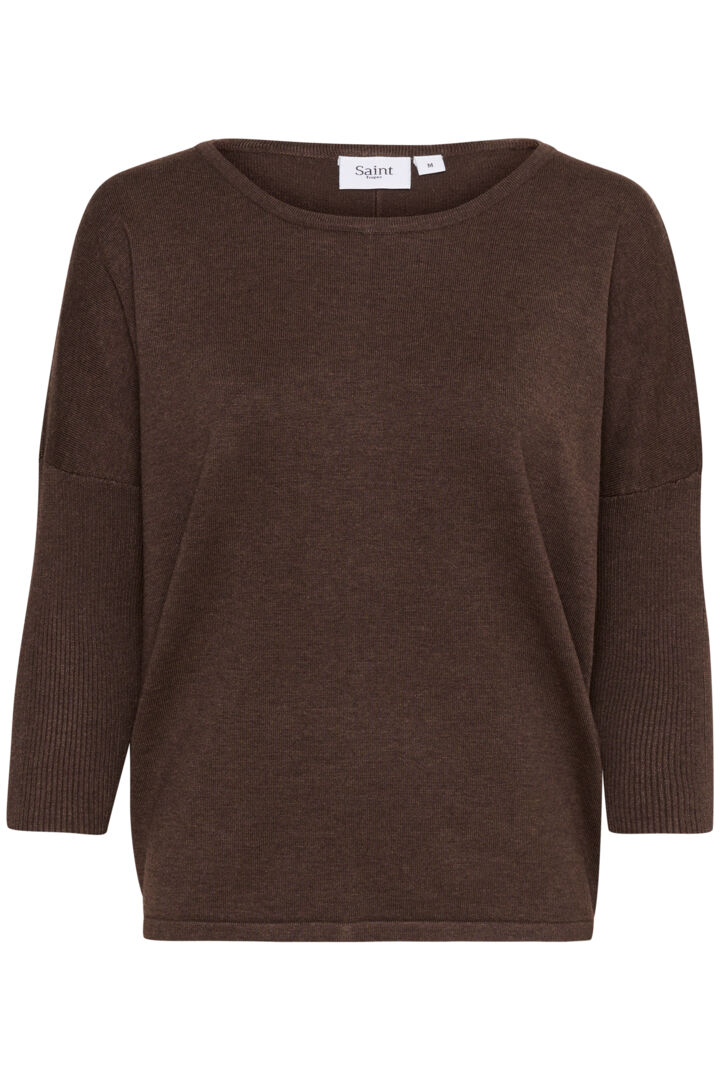 SAINT TROPEZ Mila roundneck pullover Brun