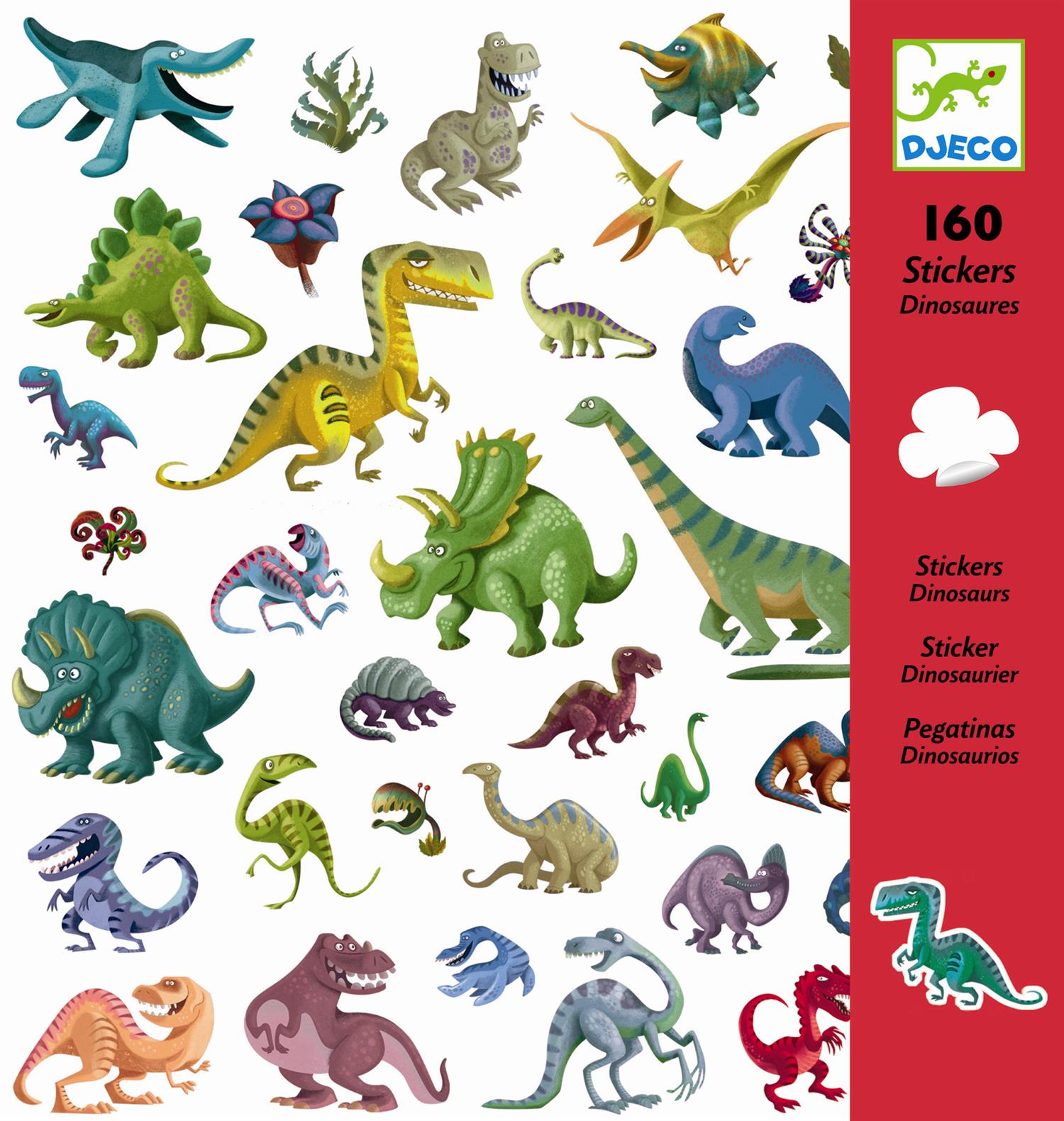 DJECO Stickers 160stk.Dinosaurs