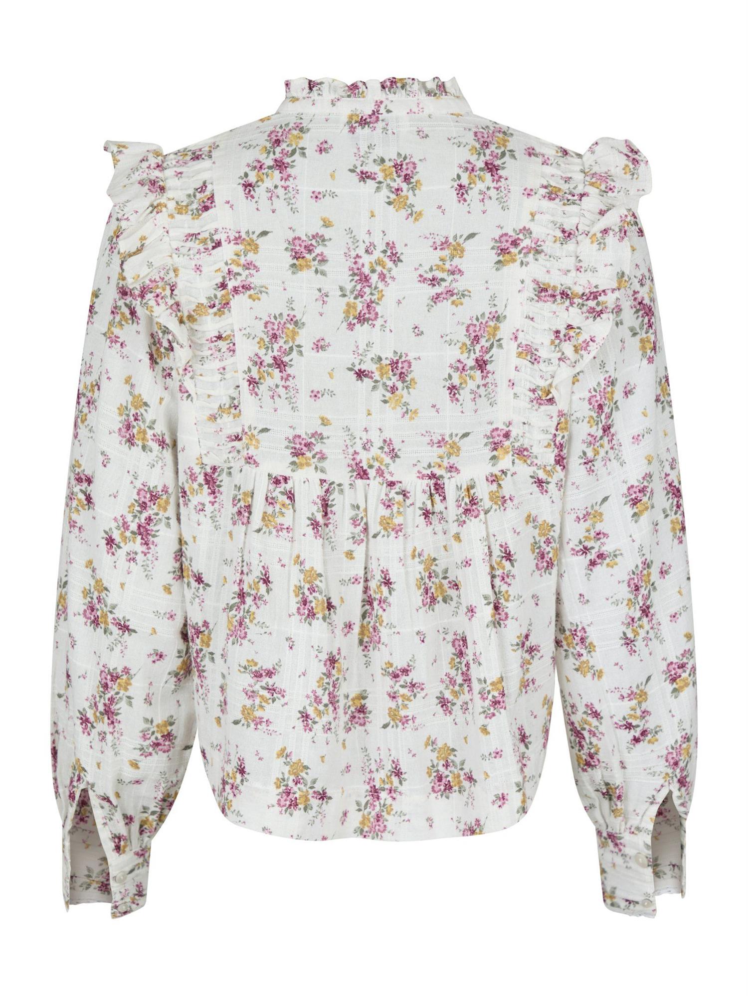 NEO NOIR Alicia Flower Oasis Blouse Off-White