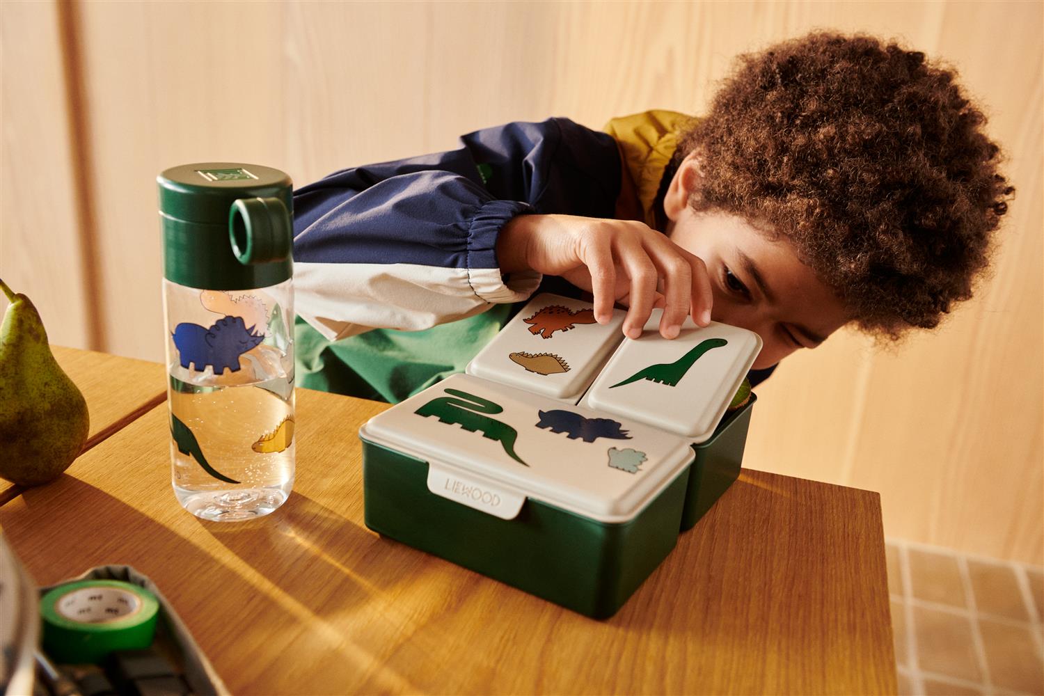 LIEWOOD Driss Lunchbox,Dinosaurs Grønn