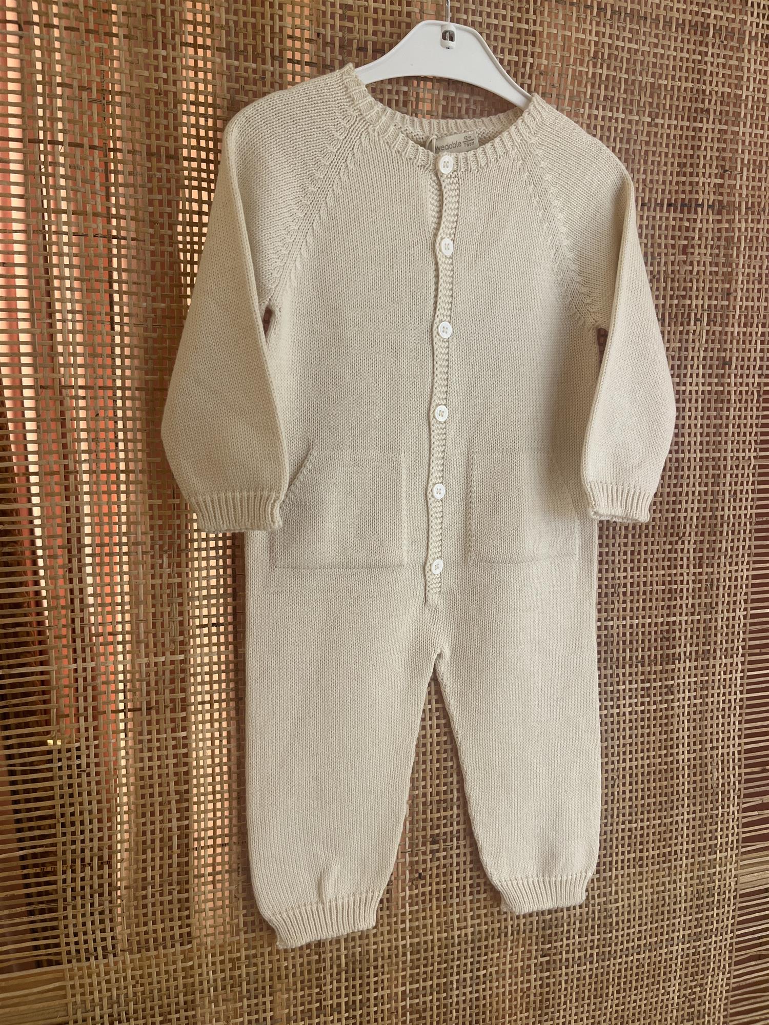 WEDOBLE Strikket Babydress Beige - Farmor Ingvarda