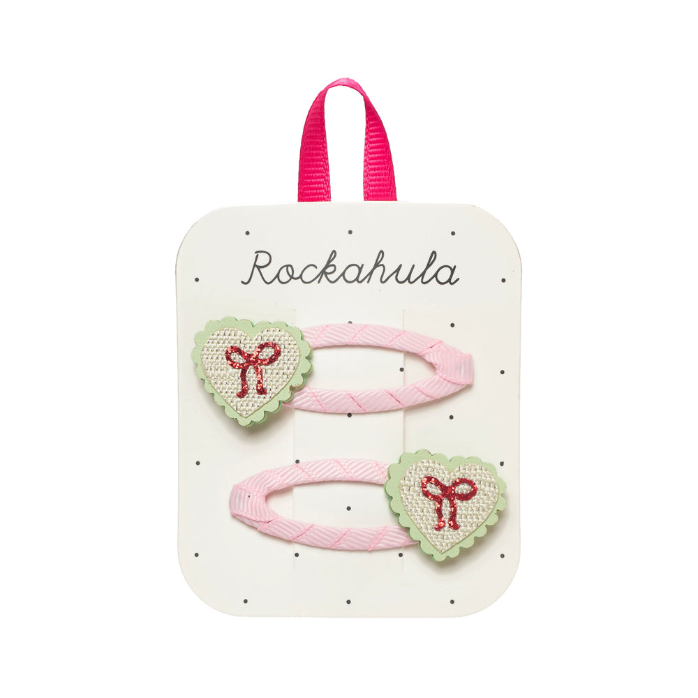 ROCKAHULA Kids Sweet Heart Bow Clips 2pk