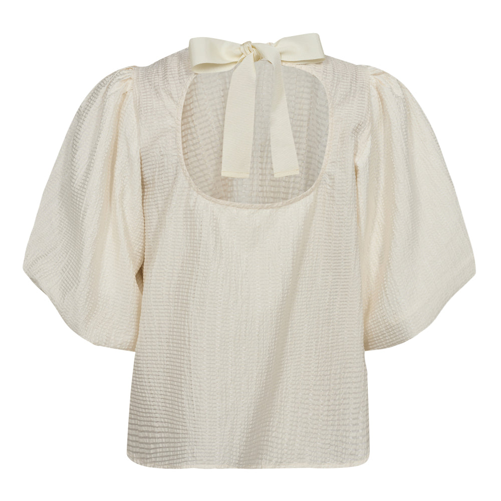 CO´ COUTURE Cassandra Bow Blouse Offwhite