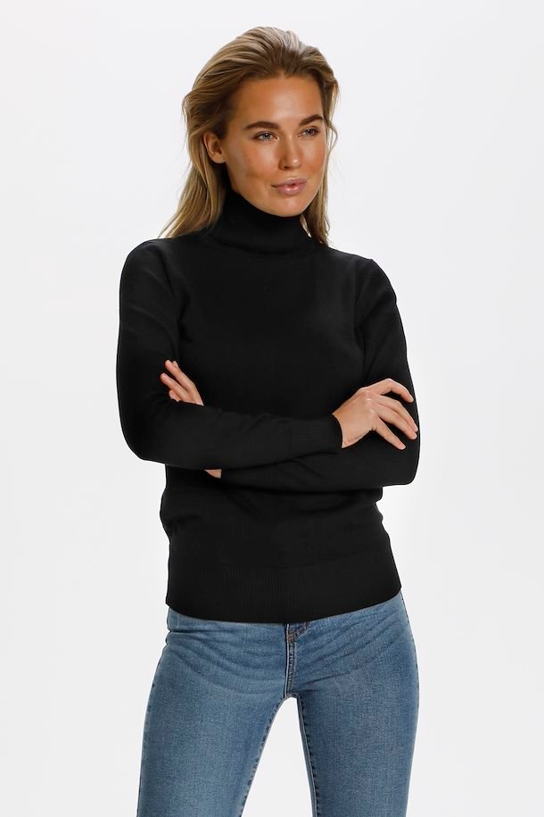 SAINT TROPEZ Mila rollneck pullover Sort