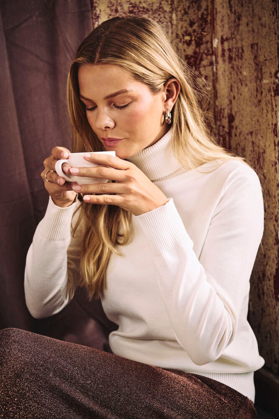 SAINT TROPEZ Mila rollneck pullover Ice