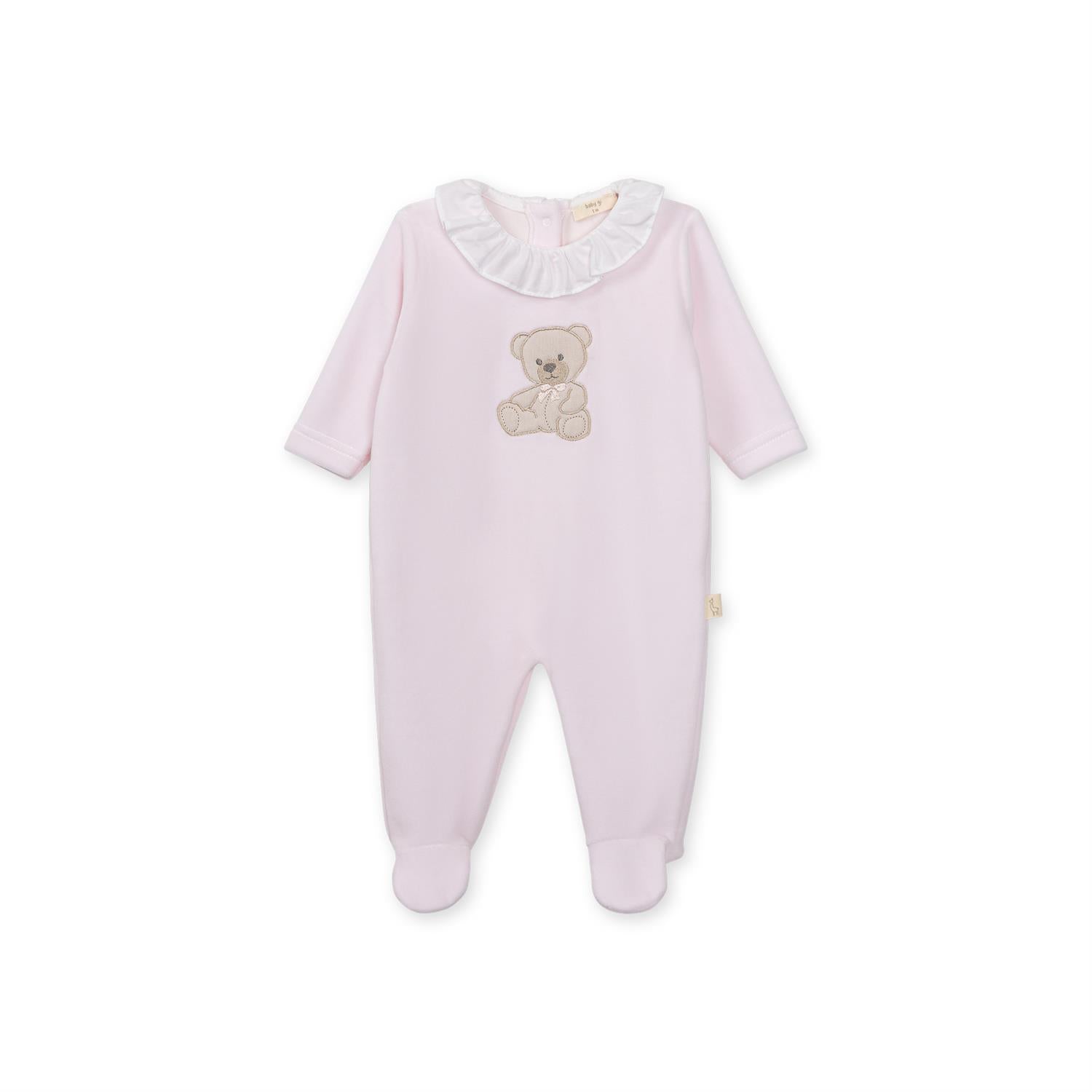BABY GI Velourdress m/Fot,Sweet Teddy Rosa