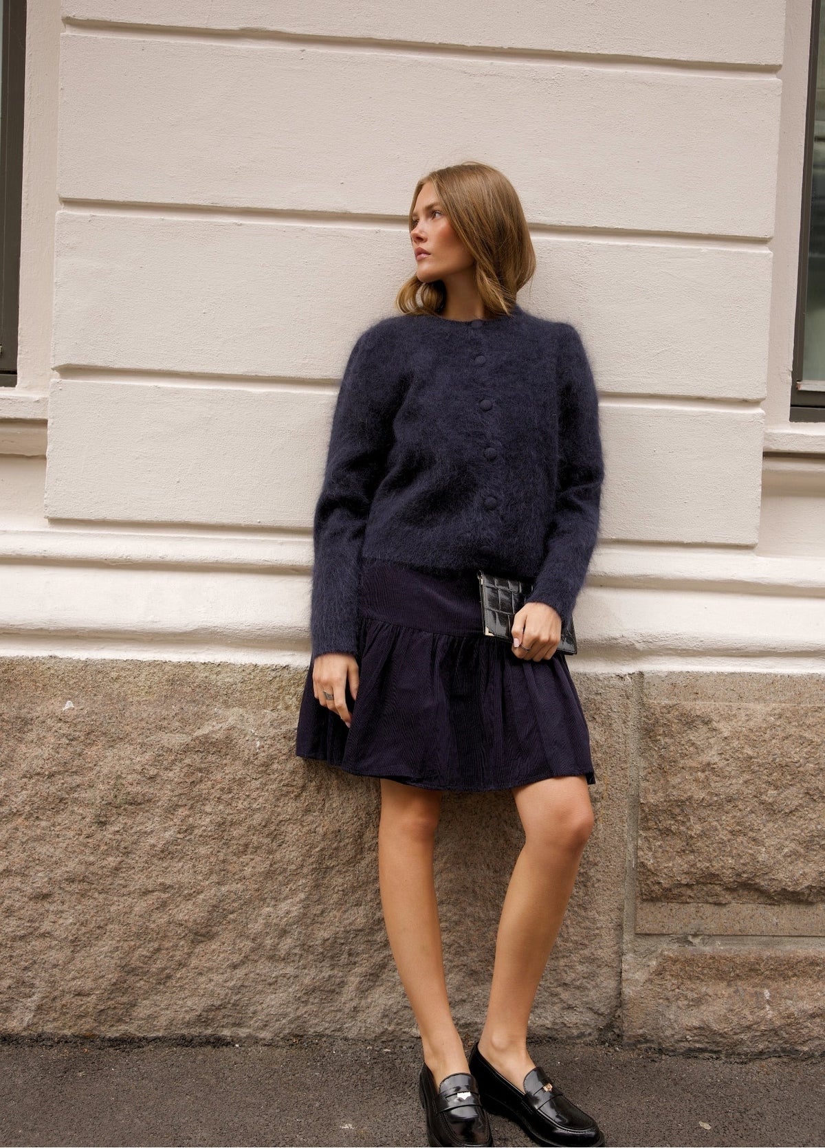 MISSMAYA Ulla Mohair Cardigan Moonlight