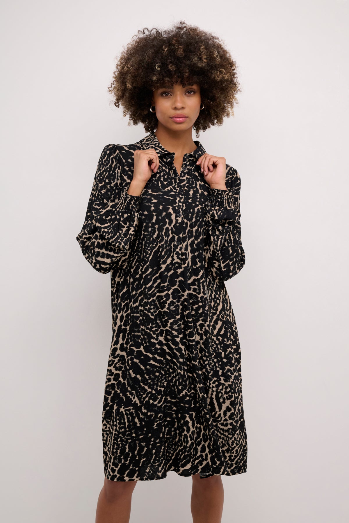 CULTURE Ando Andrea Short Dress Leopard