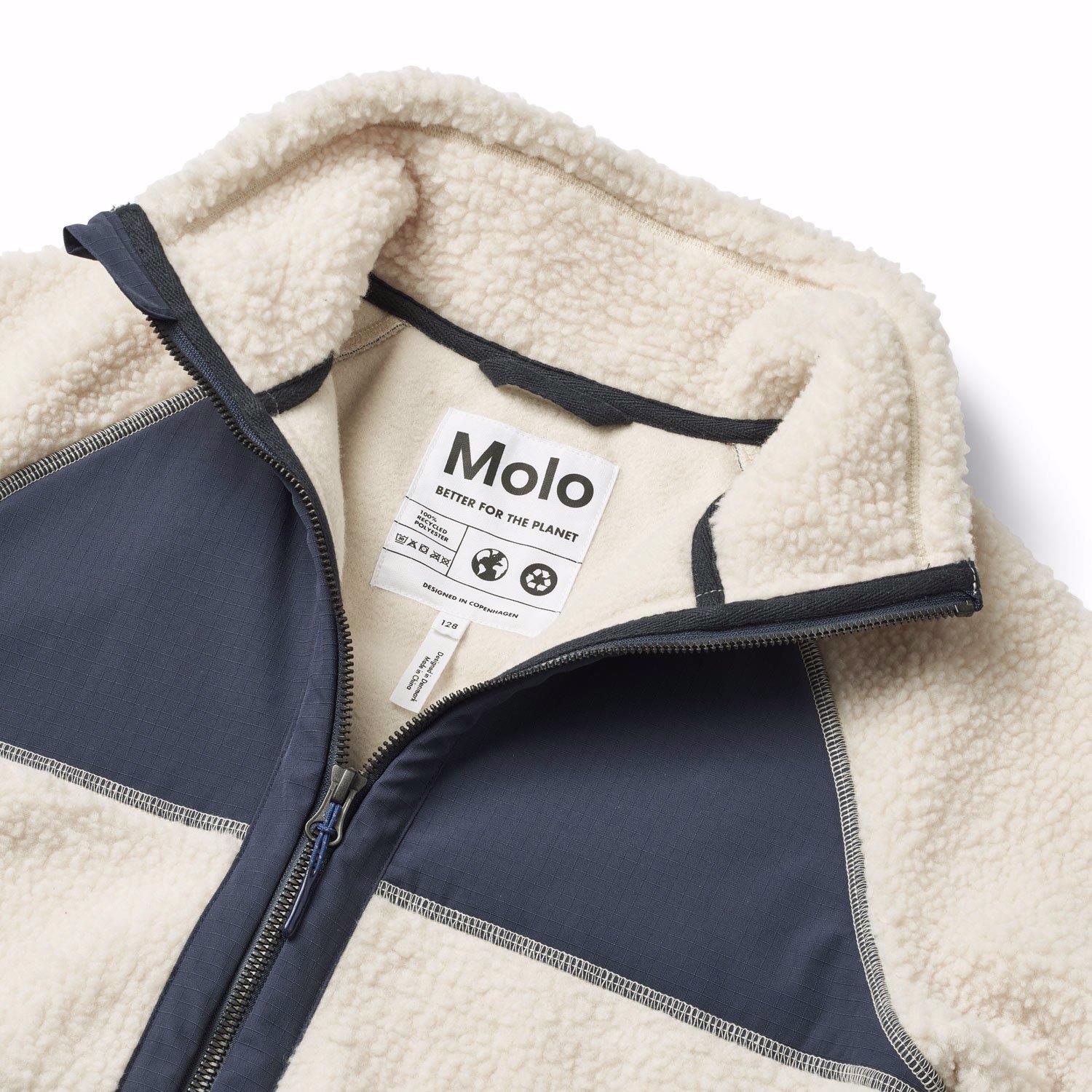 MOLO 4-12ÅR Usher Fleece Jacket Krem/Blå