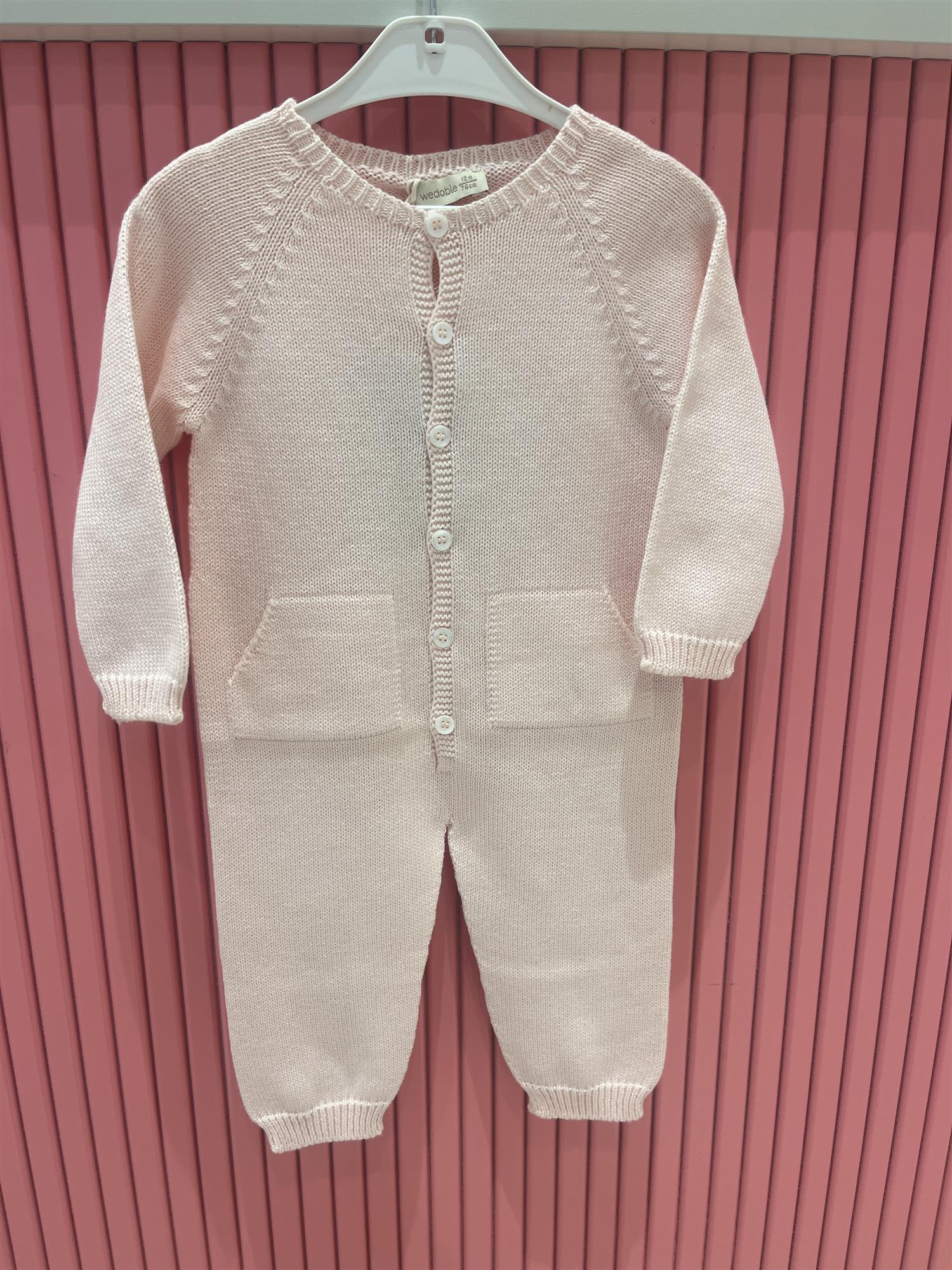 WEDOBLE Strikket Babydress Lys Rosa - Farmor Ingvarda