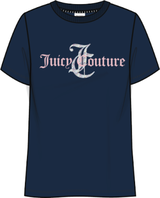 JUICY COUTURE T-skjorte,Diamante Regular Mørkeblå