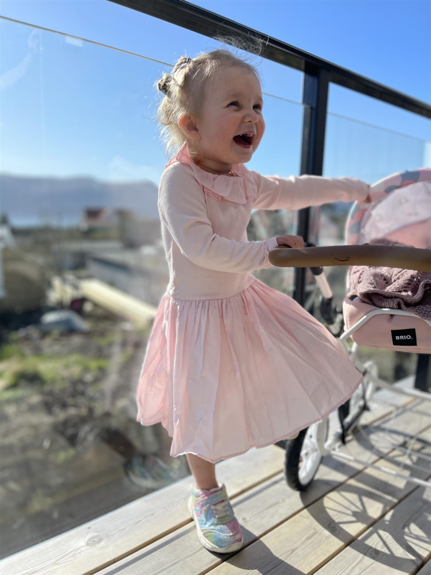 MOLO 0-4ÅR Crystala Kjole m/rysjer,Baby Dus Rosa