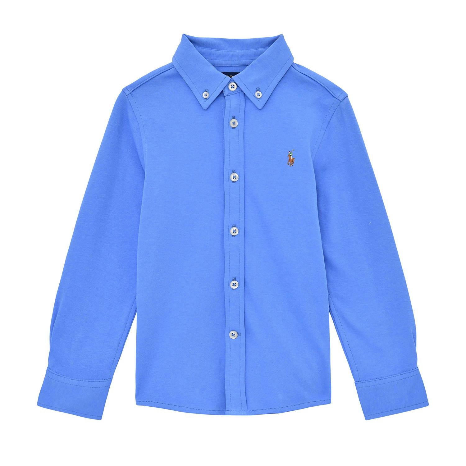 RALPH LAUREN 8-16År Cotton Interlock Shirt,Teens Himmelblå