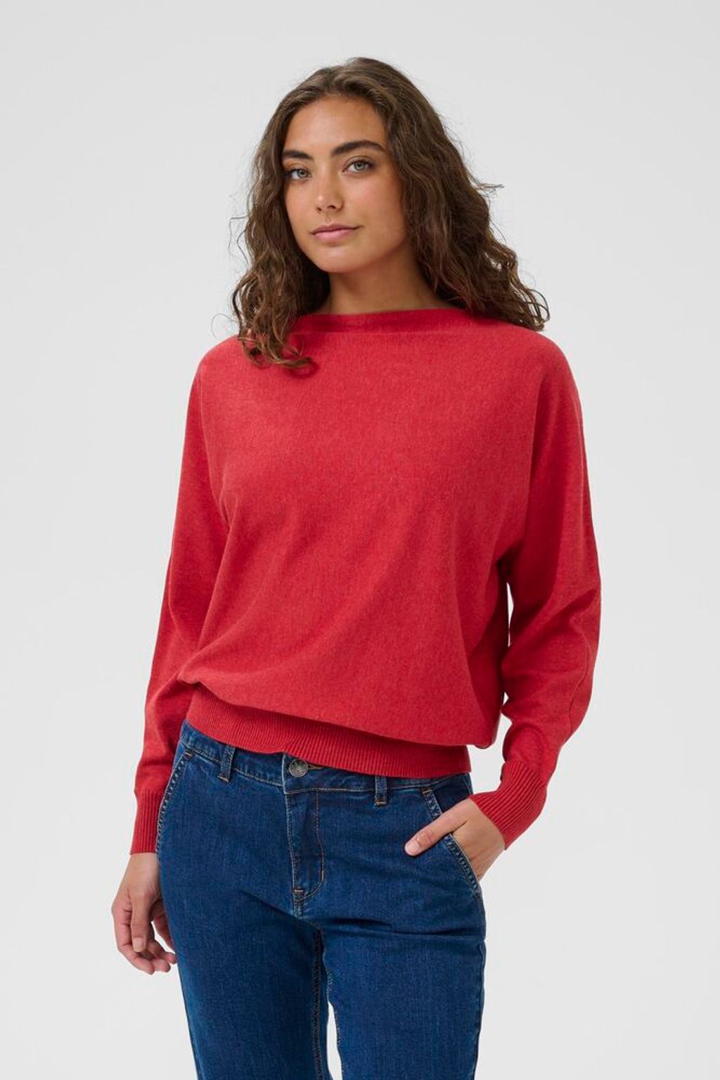 CULTURE Annemarie Batwing Jumper Red