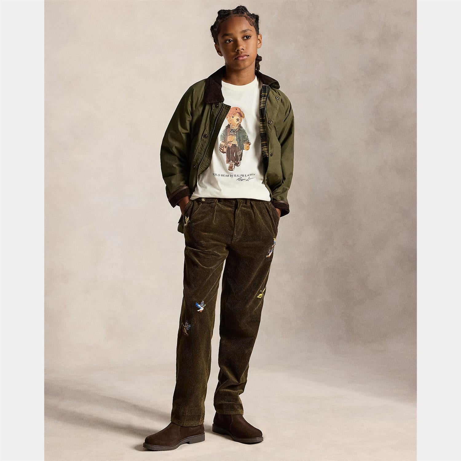 RALPH LAUREN 8-16År Polo Bear T-skjorte Krem
