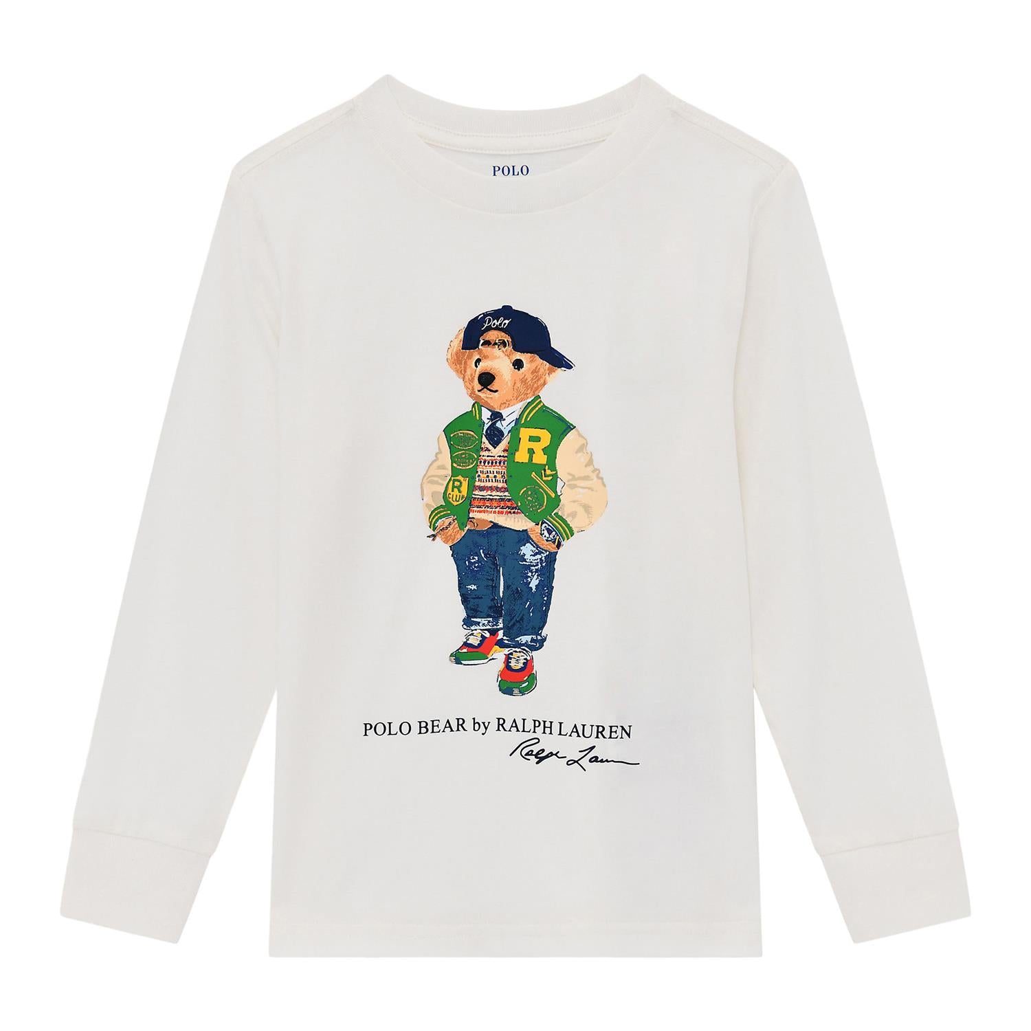 RALPH LAUREN 2-7År Polo Bear LS T-shirt,2-7år Krem