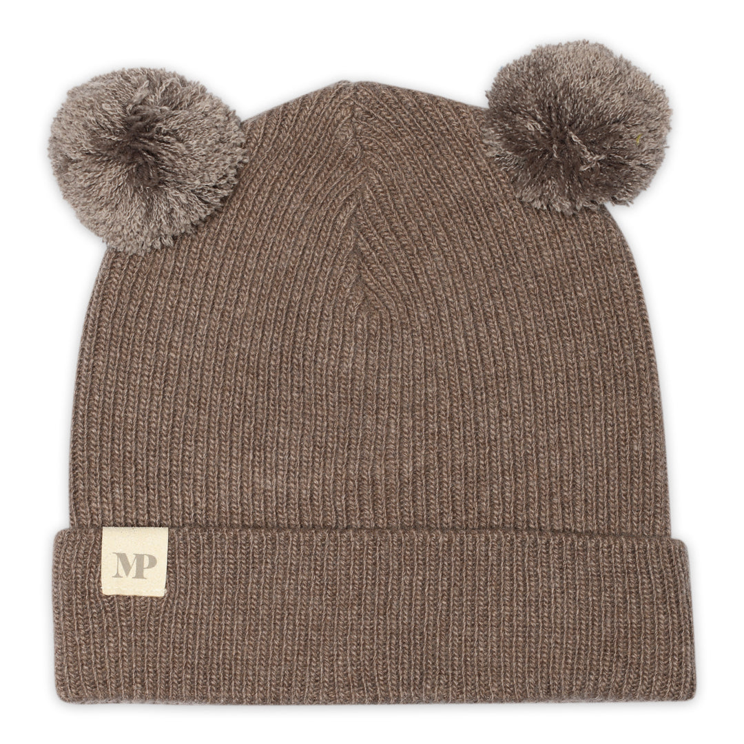 MP, LUER Helsinki Beanie Pompons Brun Melert