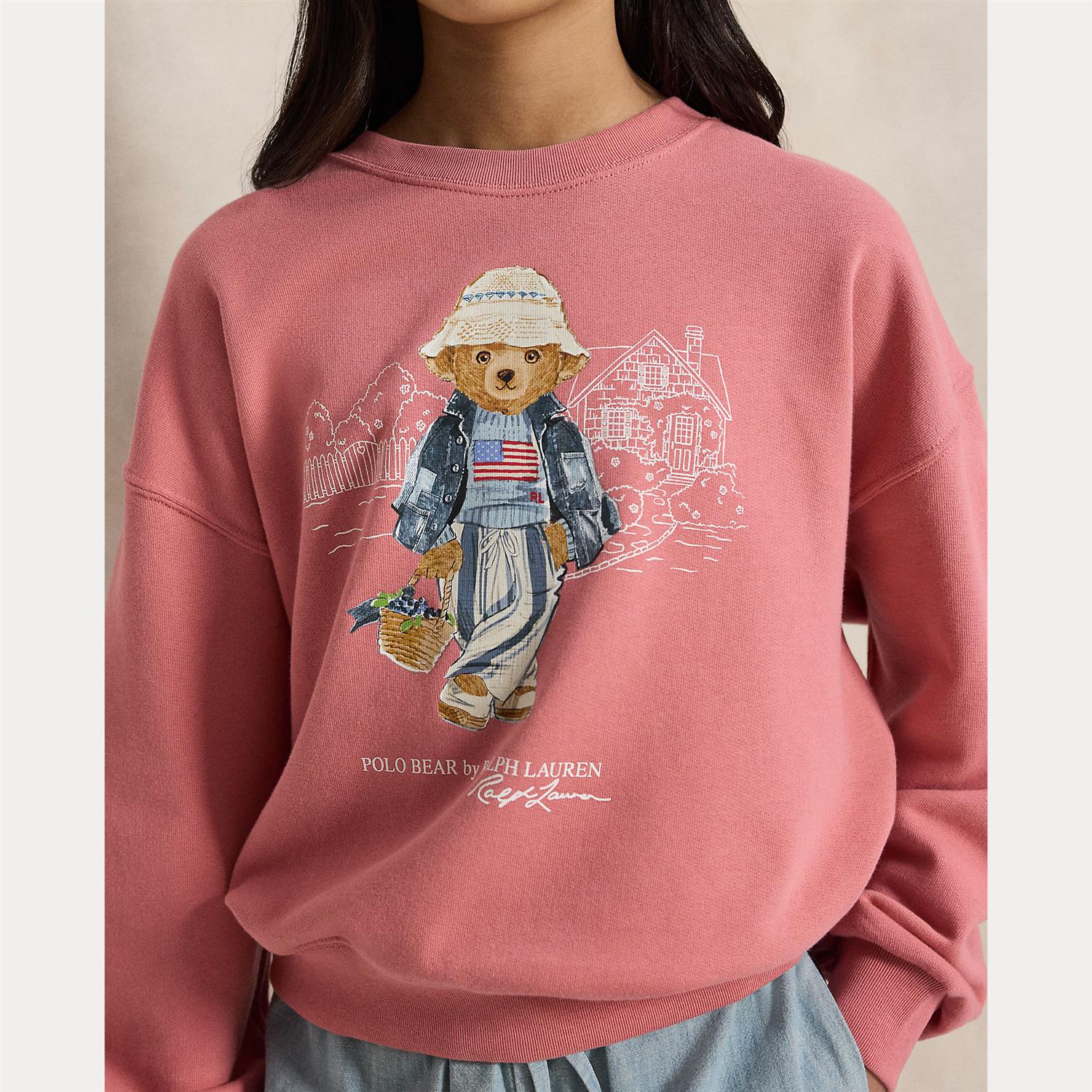 RALPH LAUREN 8-16År Polo Bear Crewneck, Jente - Farmor Ingvarda