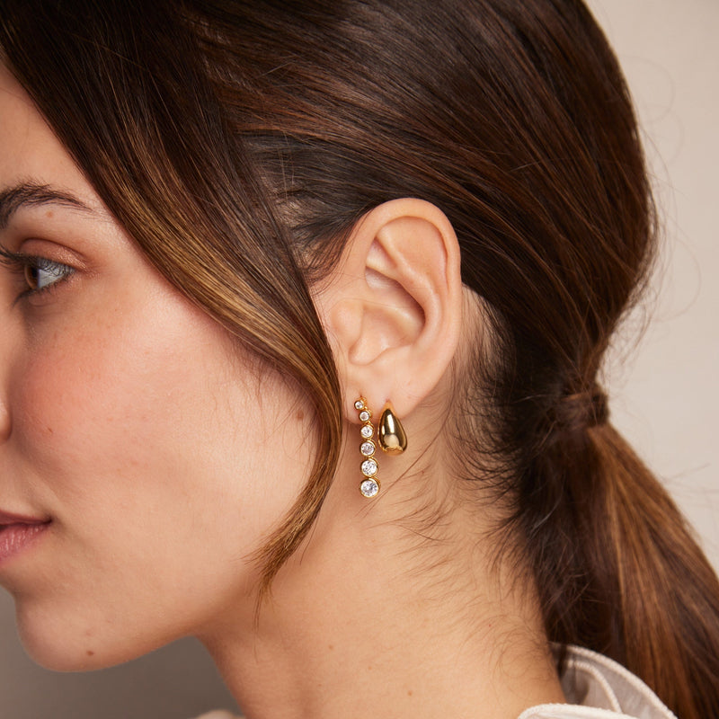 ORELIA Tapered Domed Hoop Gold