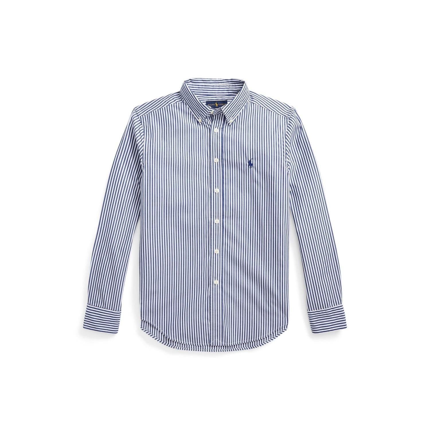 RALPH LAUREN 8-16År Striped Cotton Poplin Shirt,Teens Blå/Hvit