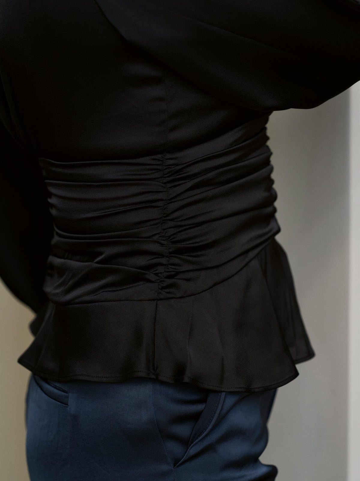 NEO NOIR Pascal Drapy Satin Blouse