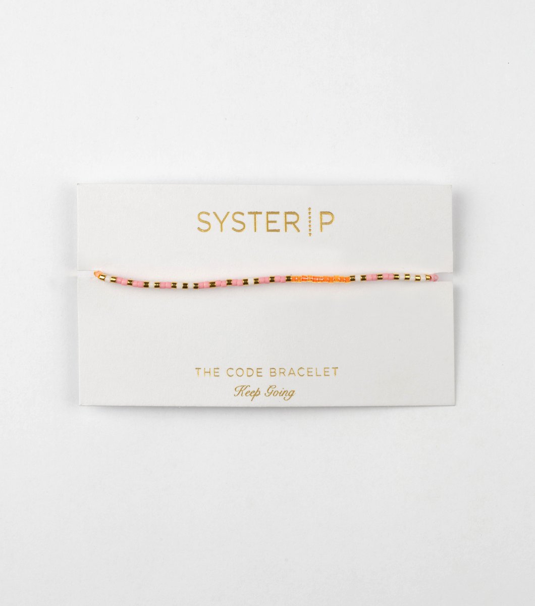 SYSTER P Code bracelet, Keep Going Rosa/Gull