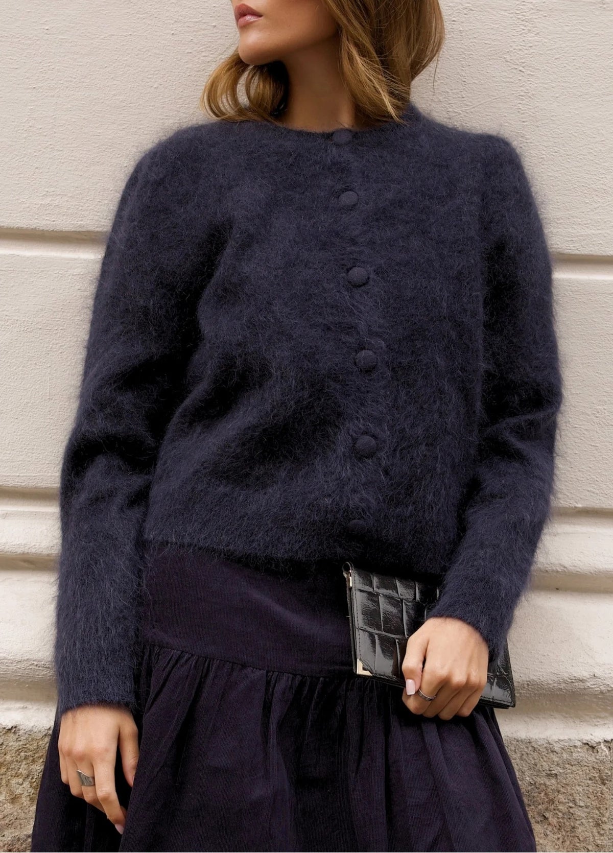 MISSMAYA Ulla Mohair Cardigan Moonlight
