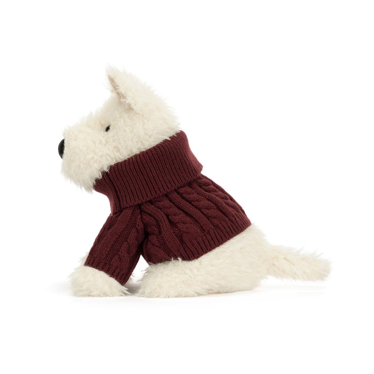 Jellycat Munro Scottie Hund vintergenser for barn, myk og koselig med skotsk hundemønster, perfekt for kalde dager.