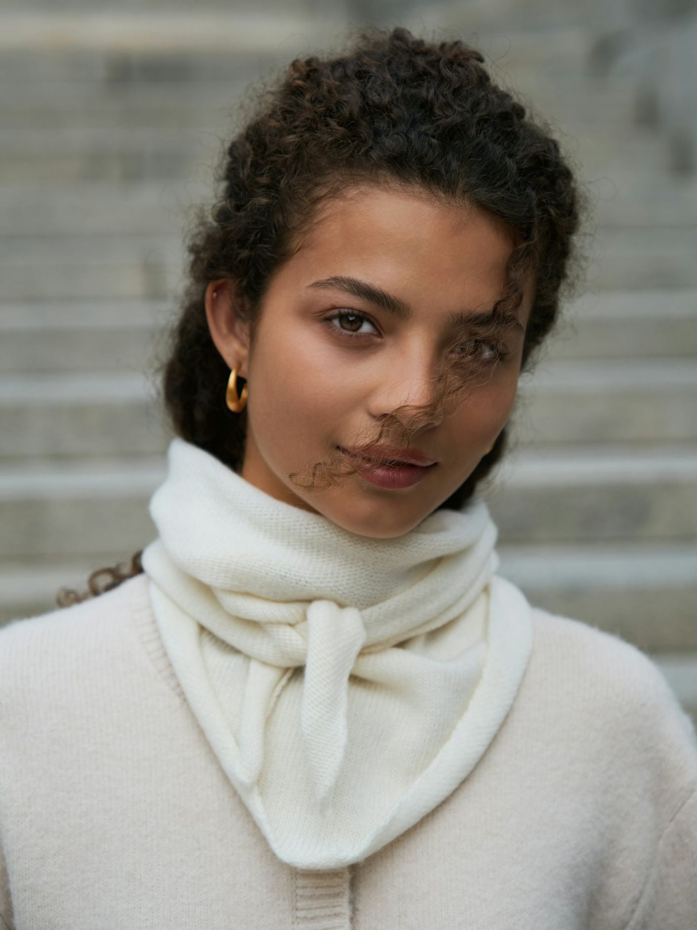 NEO NOIR Misty Medium Scarf Off White