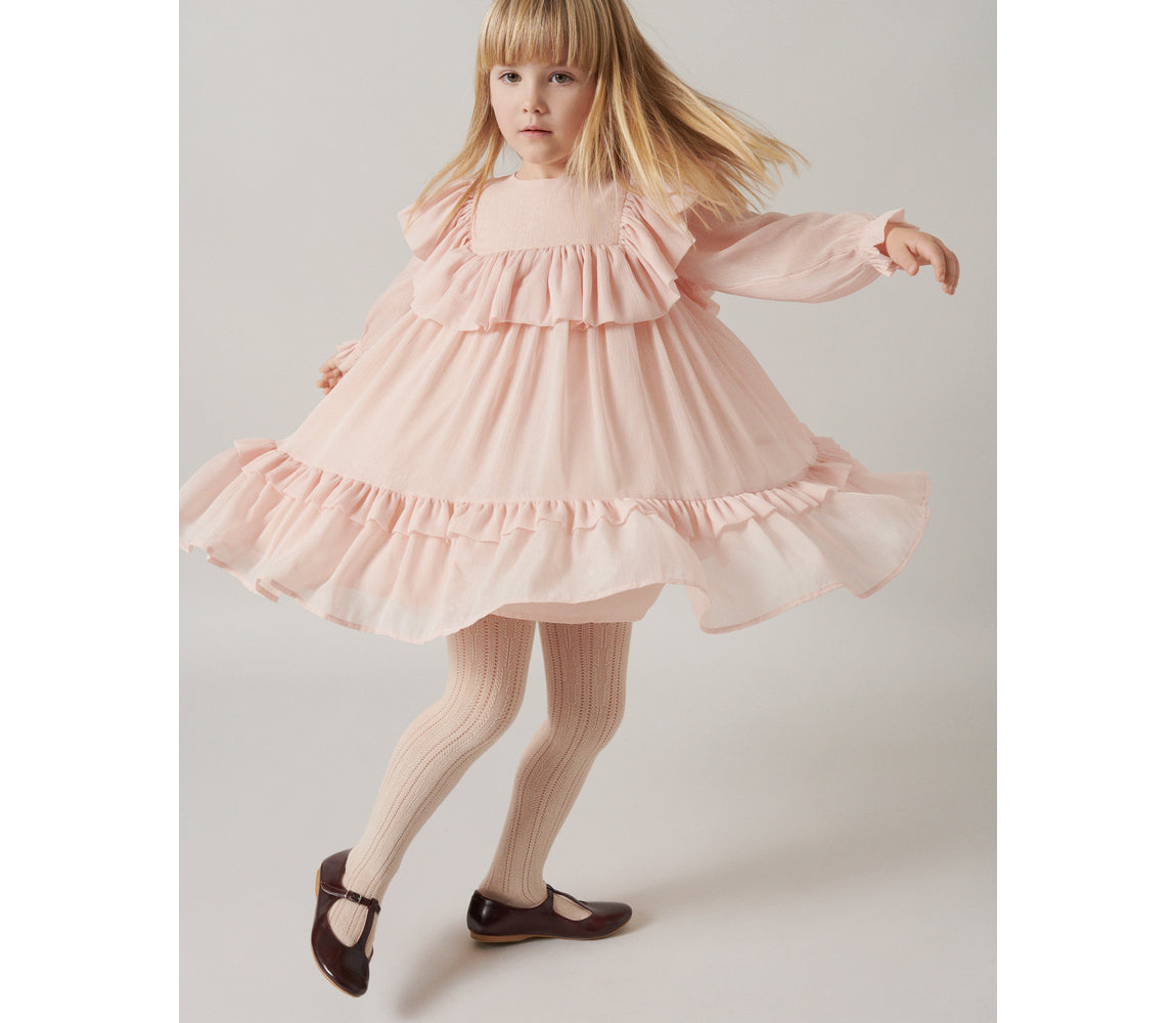 MARMAR COPENHAGEN 3-12ÅR Damra Dress,Glitter Crepe Dus Rosa