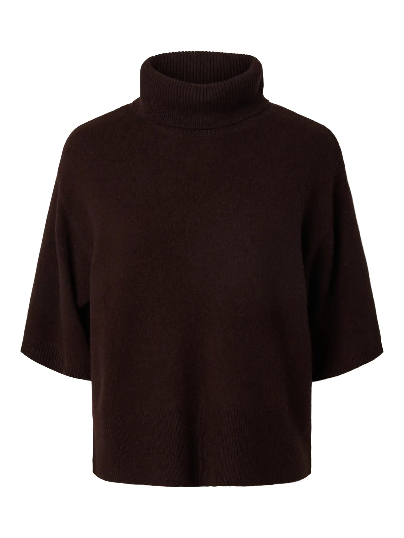 YAS Yasemila 2/4 Wool Knit Pullover Coffee