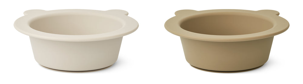 LIEWOOD Peony Bowl 2pk,m/sugekopp Sand Mix