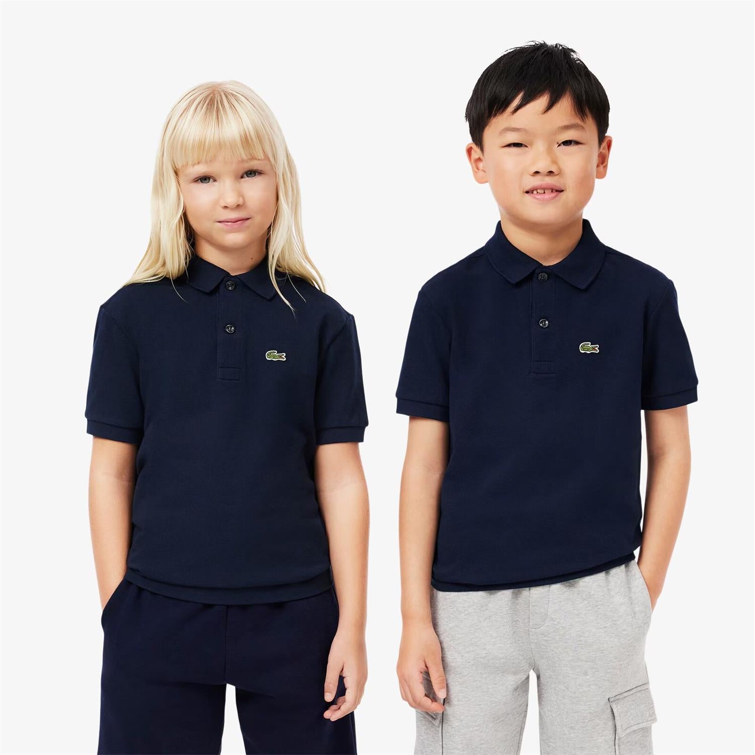 LACOSTE T-skjorte Pique Mørkeblå