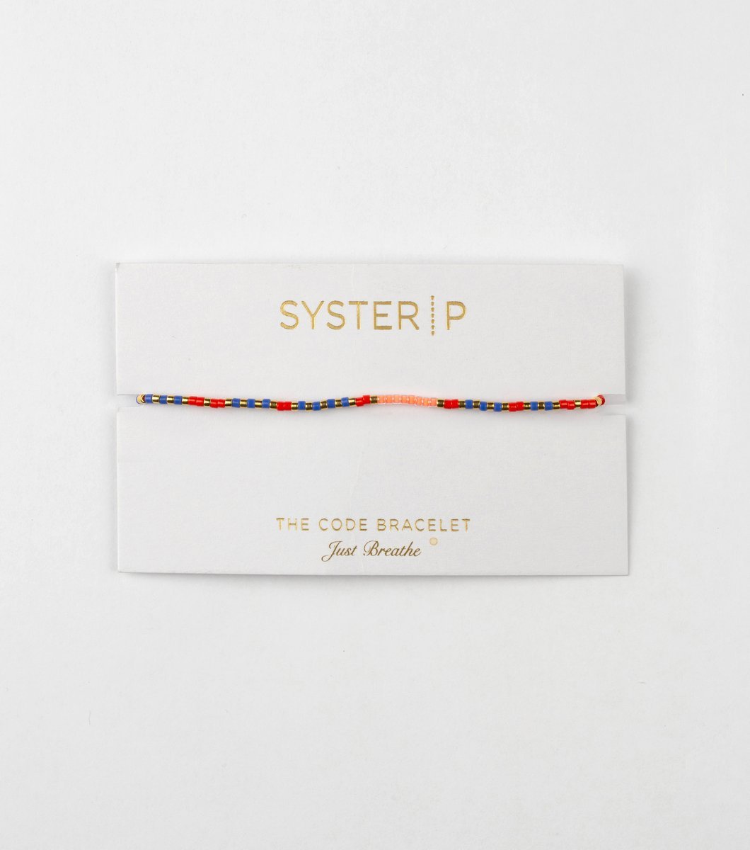 SYSTER P Code bracelet, Just Breathe Gull