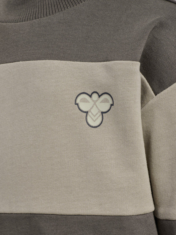 HUMMEL 0-4ÅR Loose Block Sweatshirt Oliven/Beige