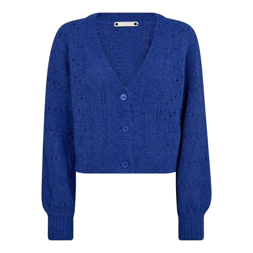 CO´ COUTURE Coralie Pointelle Cardigan New Blue