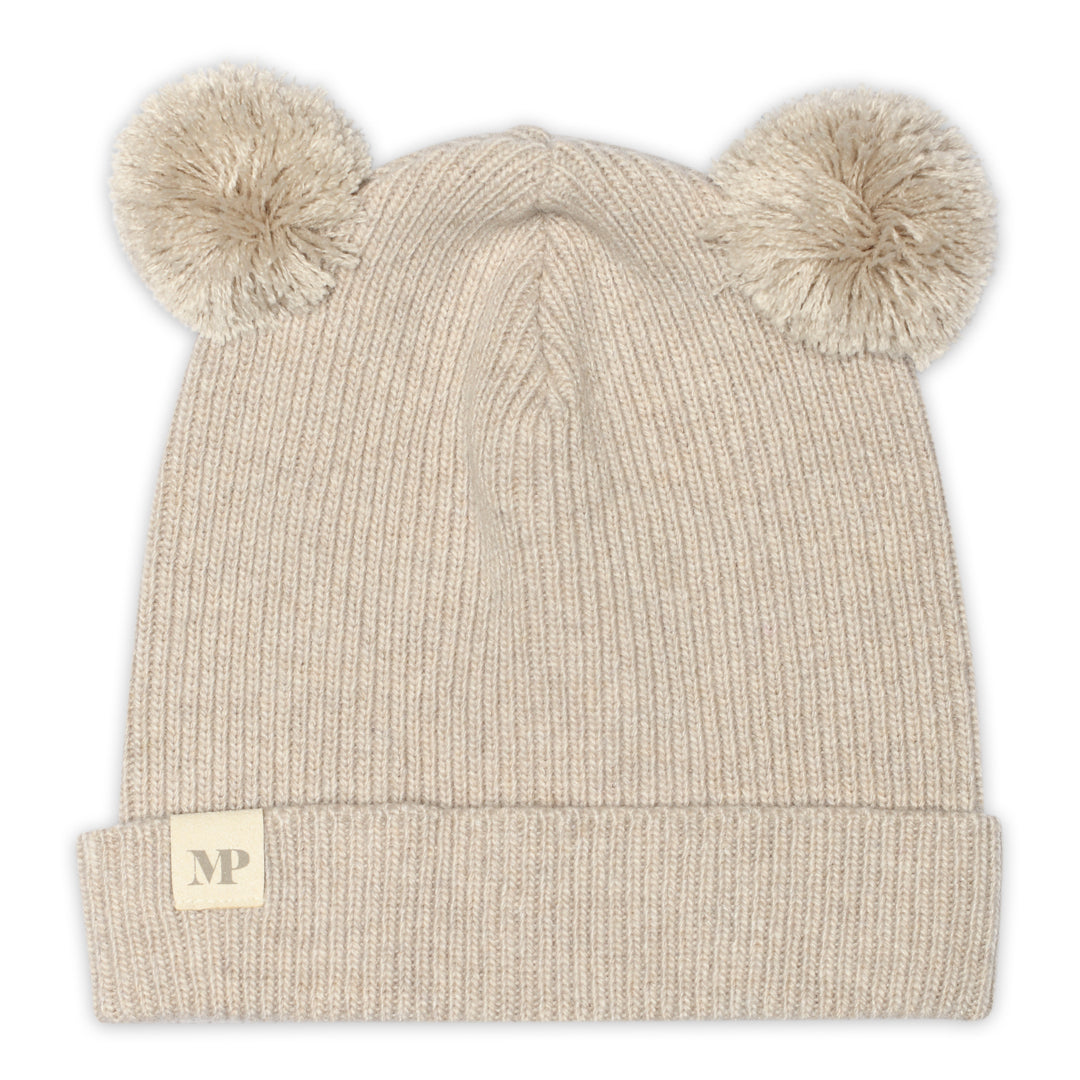 MP, LUER Helsinki Beanie Pompons Beige Melert