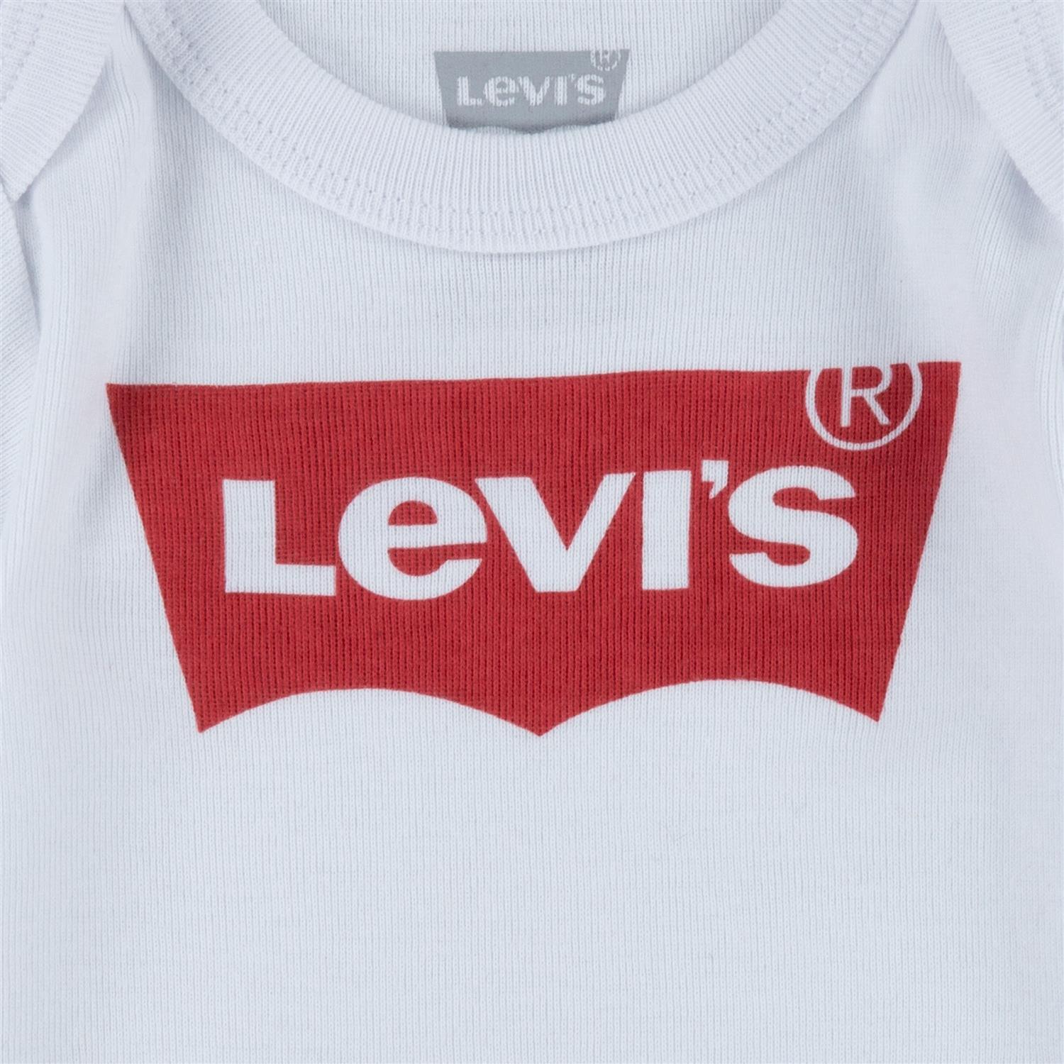 LEVIS 0-3ÅR Sett m/body+lue+sokker Hvit