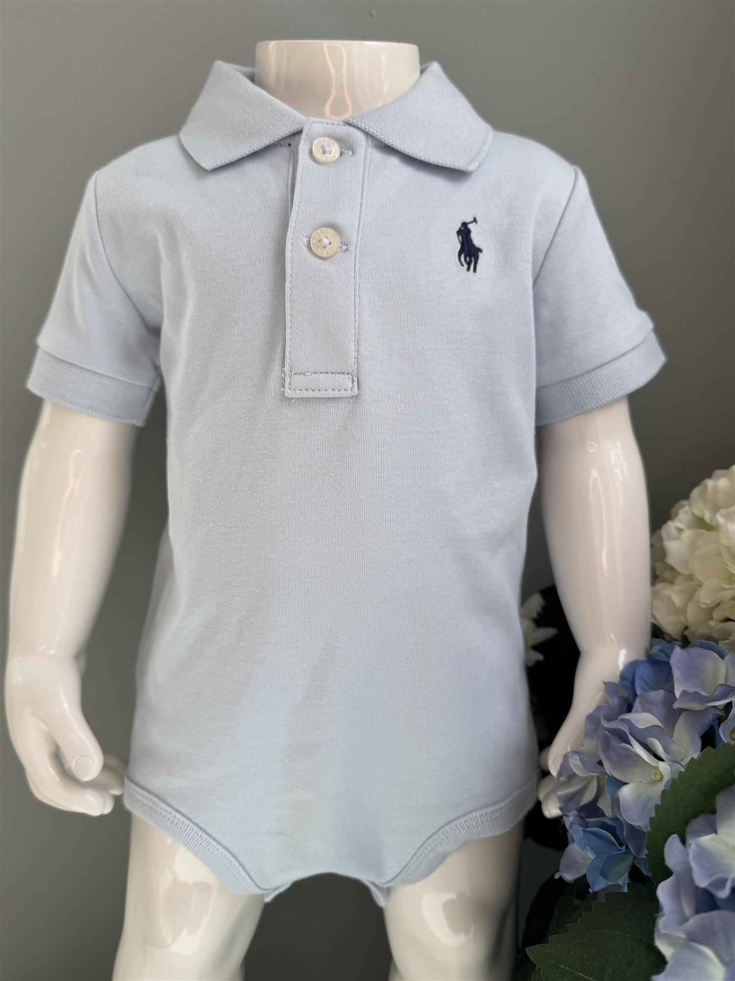 RALPH LAUREN Baby 0-24mnd. Body med kort arm Lyseblå