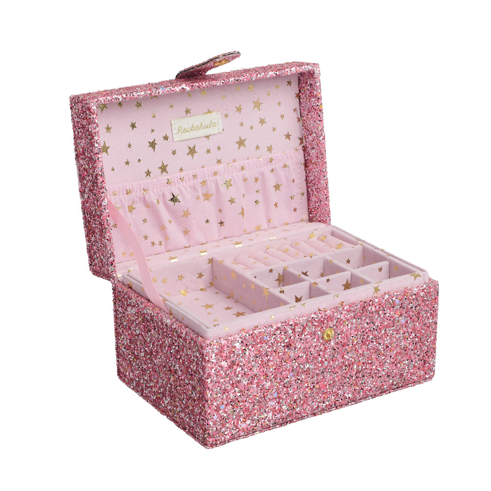 ROCKAHULA Kids Confetti Glitter Large Jewellery Box,Rosa