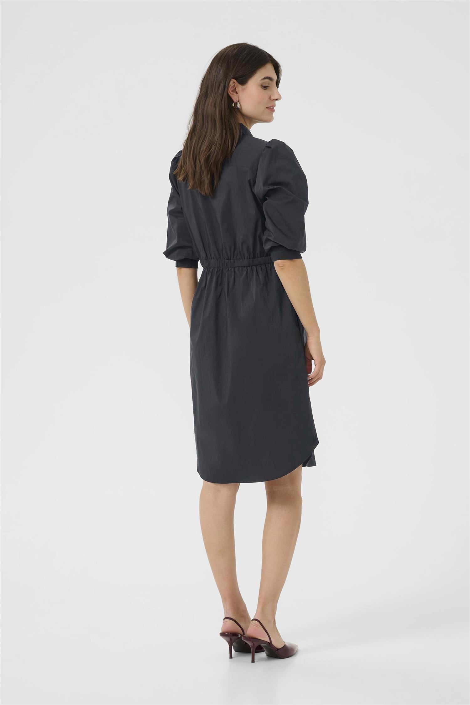 CULTURE Toyam Antoinett Rib Dress Svart