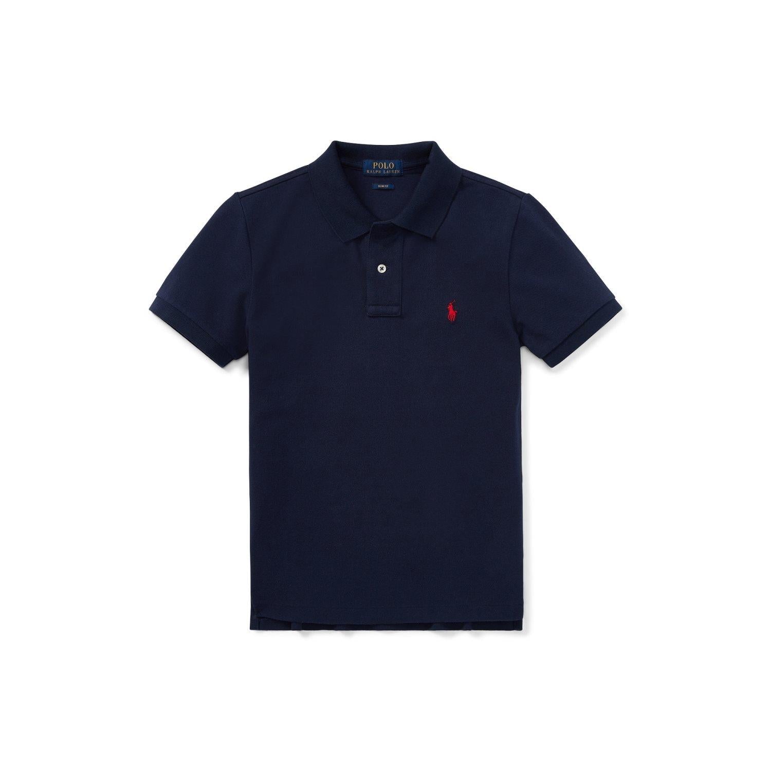 RALPH LAUREN 8-16År Custom Fit Mesh Polo,Teens Mørkeblå