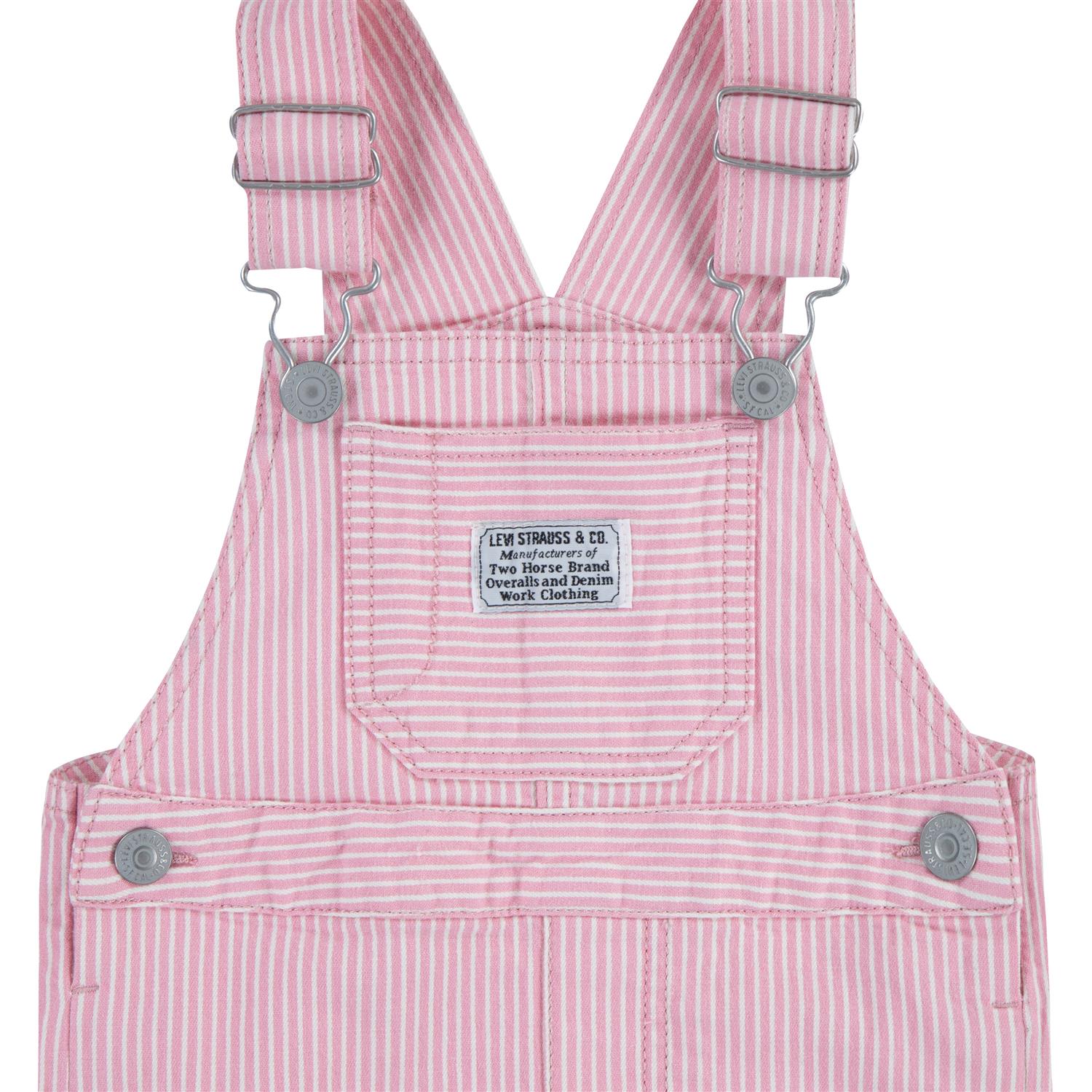 LEVIS 0-3ÅR Stripet Overall Rosa