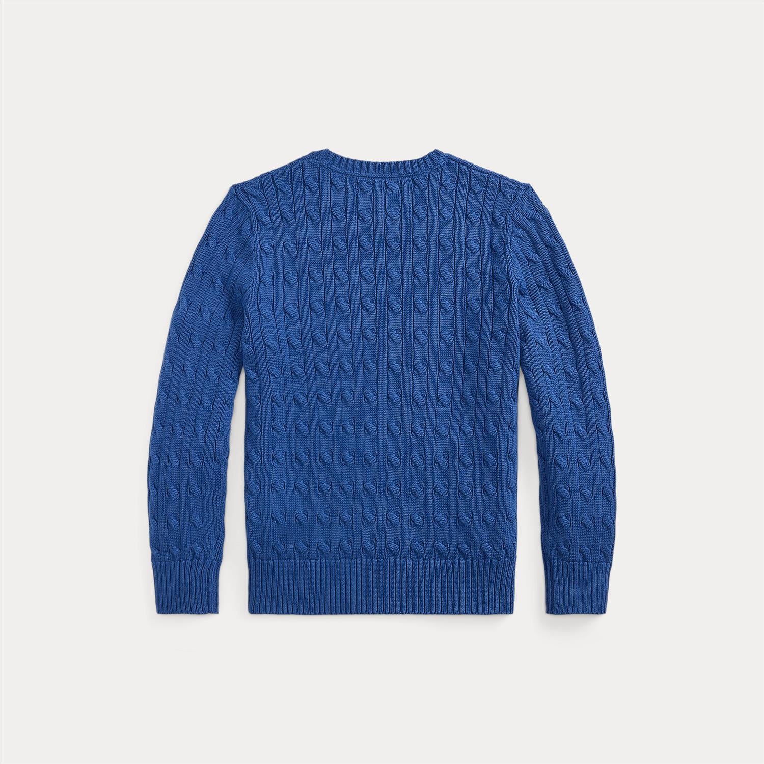 RALPH LAUREN 8-16År Strikket genser m/fletter Kongeblå