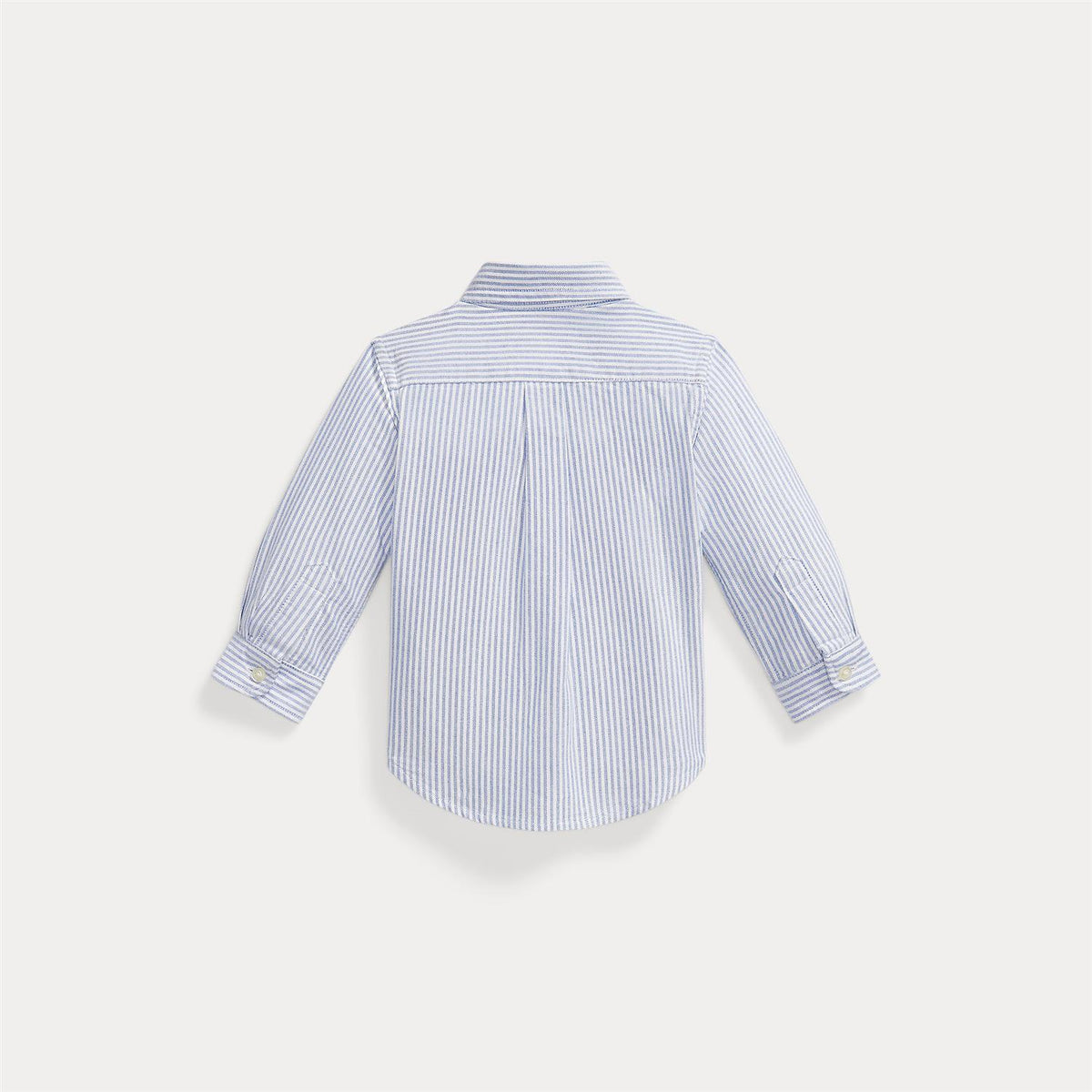 Ralph Lauren baby oxfordskjorte i blå og hvit med striper, for barn 0-24 måneder, langermet og myk bomullsmodell