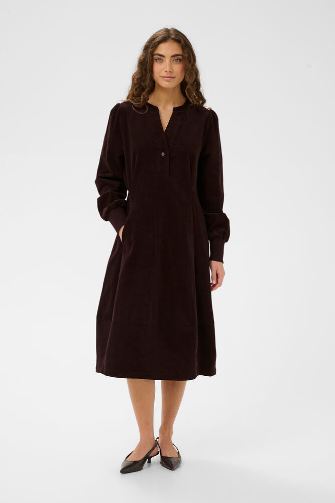 CULTURE Rhaena LS Dress Coffee