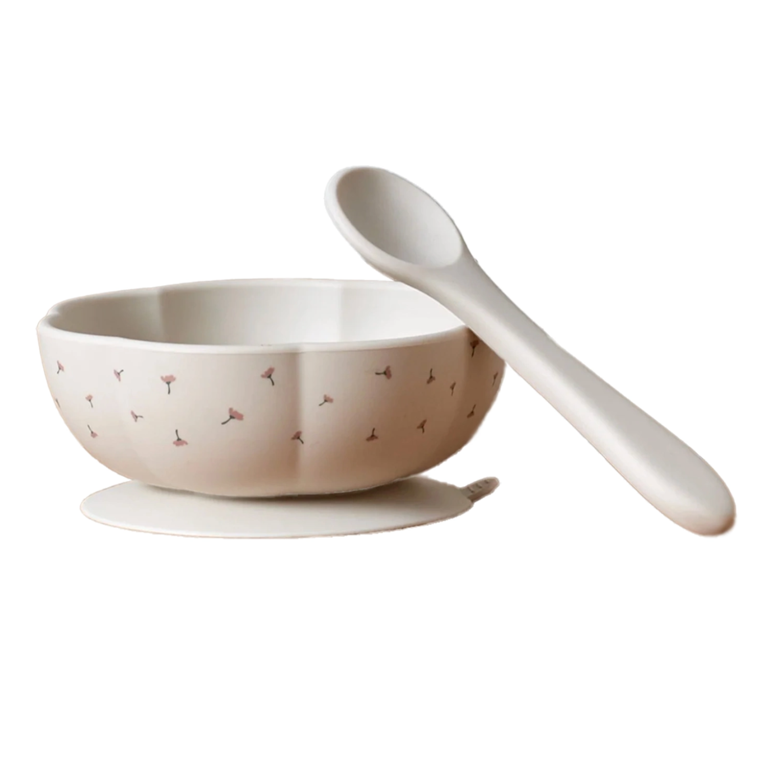 JACK o JUNO Poppy in Bloom,Bowl&Spoon Set Krem/Blomstret