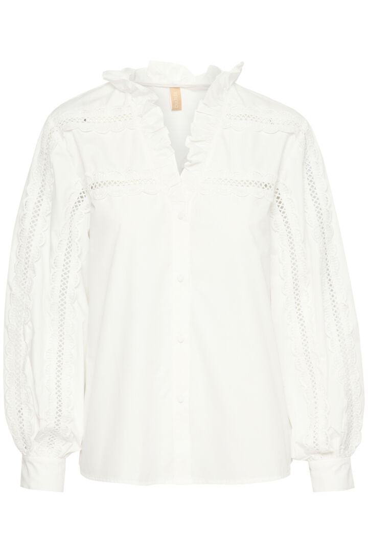 CULTURE Lio Iris Lace Blouse Off-White